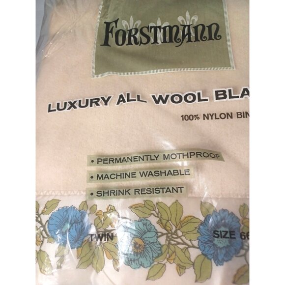 NEW! Vintage 1960s Forstmann Luxury Virgin Wool Twin Blanket by Stevens Fabrics - Picture 9 of 12